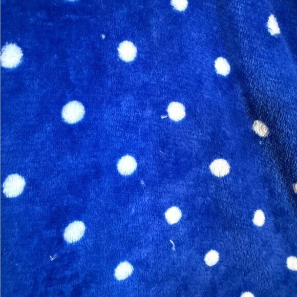 George Women’s Fleece Polka Dot Robe Size 1X–2X Navy Blue - Picture 5 of 8